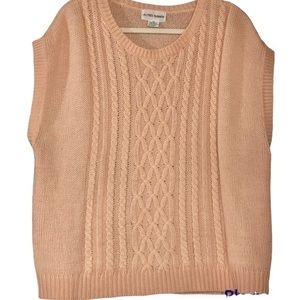 Alfred Dunner grannycore xl knit sweater vest peach coastal preppy teacher top